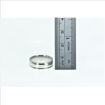 Platinum 5.25mm Vintage Classic Grooved Wedding Band Ring, Size 5.25