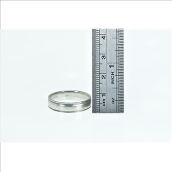 Platinum 5.3mm Vintage Grooved Men's Wedding Band Ring, Size 10