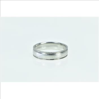 Platinum 5.3mm Vintage Grooved Men's Wedding Band Ring, Size 10