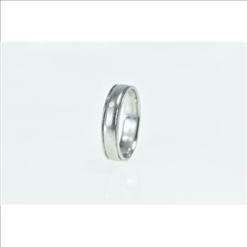 Platinum 5.3mm Vintage Grooved Men's Wedding Band Ring, Size 10