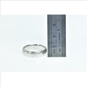 Platinum 5.6mm Vintage Simple Wedding Band Ring, Size 8.5