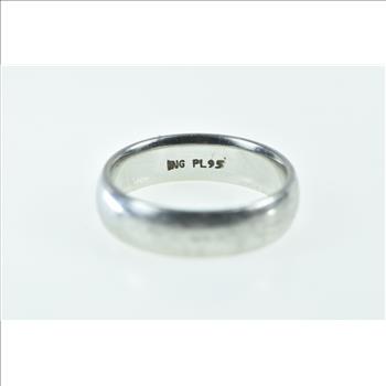 Platinum 5.6mm Vintage Simple Wedding Band Ring, Size 8.5
