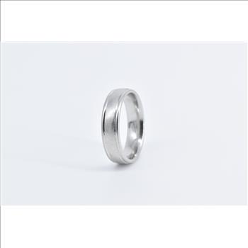 Platinum 5.9mm Grooved Benchmark Wedding Band Ring, Size 10.75