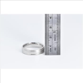 Platinum 5.9mm Grooved Benchmark Wedding Band Ring, Size 10.75