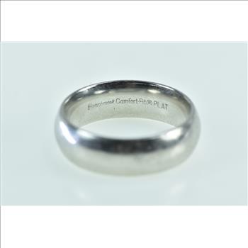 Platinum 5.9mm Vintage Simple Classic Wedding Band Ring, Size 6