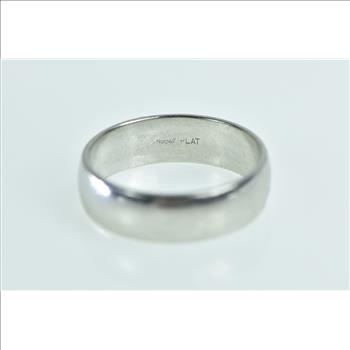 Platinum 6.0mm Classic Wedding Band Novell Ring, Size 8.75