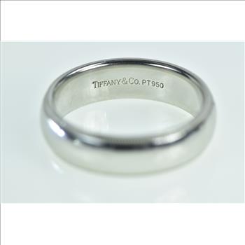 Platinum 6.1mm Tiffany & Co Wedding Band Ring, Size 9.5