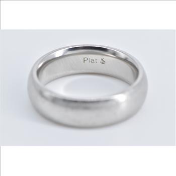 Platinum 6.1mm Vintage Classic Men's Wedding Band Ring, Size 7.25