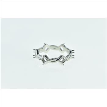 Platinum 6.3mm Twist Pattern Eternity Band Setting Ring, Size 9