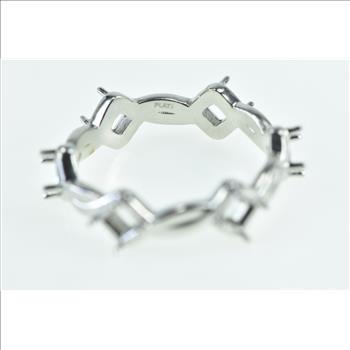 Platinum 6.3mm Twist Pattern Eternity Band Setting Ring, Size 9