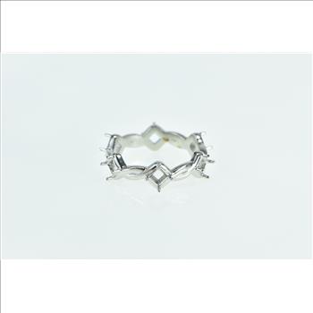 Platinum 6.3mm Twist Pattern Eternity Band Setting Ring, Size 9