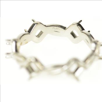 Platinum 6.3mm Twist Pattern Eternity Band Setting Ring, Size 9
