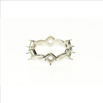 Platinum 6.3mm Twist Pattern Eternity Band Setting Ring, Size 9