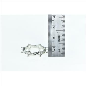 Platinum 6.3mm Twist Pattern Eternity Band Setting Ring, Size 9