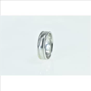 Platinum 6.5mm Vintage Classic Men's Wedding Band Ring, Size 9.75