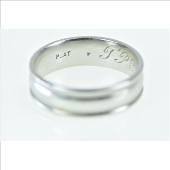 Platinum 6.5mm Vintage Classic Men's Wedding Band Ring, Size 9.75