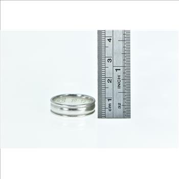 Platinum 6.5mm Vintage Classic Men's Wedding Band Ring, Size 9.75