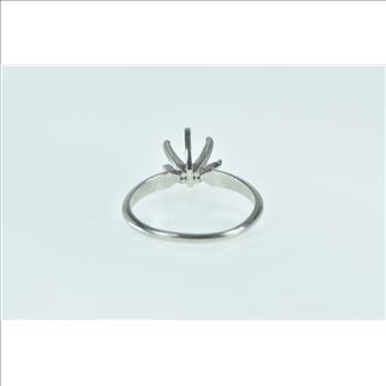 Platinum 6.75mm Round Engagement Setting Ring, Size 9