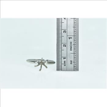 Platinum 6.75mm Round Engagement Setting Ring, Size 9