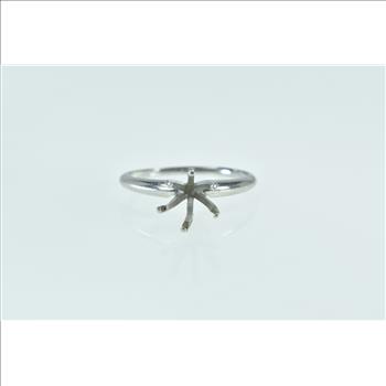 Platinum 6.75mm Round Engagement Setting Ring, Size 9