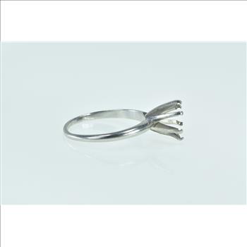 Platinum 6.75mm Round Engagement Setting Ring, Size 9