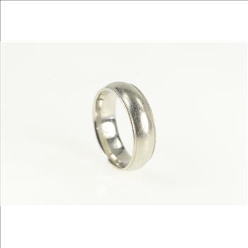 Platinum 6.9mm Milgrain Men's Wedding Band Ring, Size 9.5