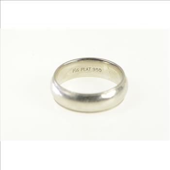 Platinum 6.9mm Milgrain Men's Wedding Band Ring, Size 9.5