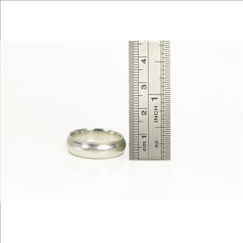 Platinum 6.9mm Milgrain Men's Wedding Band Ring, Size 9.5