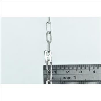 Platinum 7.25mm B Letter Monogram Paperclip Chain Bracelet 7.25