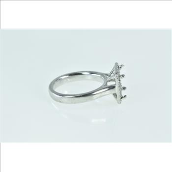 Platinum 7.85mm Princess Diamond Halo Setting Ring, Size 5.75
