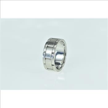 Platinum 8.6mm Watch Band Design Men's Wedding Ring, Size 10