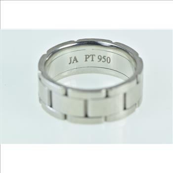 Platinum 8.6mm Watch Band Design Men's Wedding Ring, Size 10