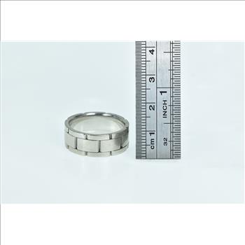 Platinum 8.6mm Watch Band Design Men's Wedding Ring, Size 10