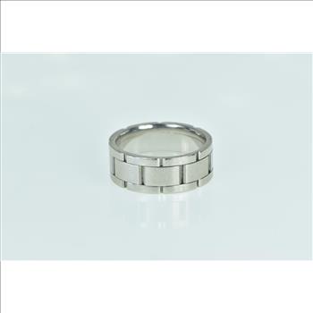 Platinum 8.6mm Watch Band Design Men's Wedding Ring, Size 10