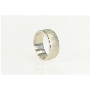 Platinum 9.3mm Men's Textured Wedding Band Ring, Size 10.75