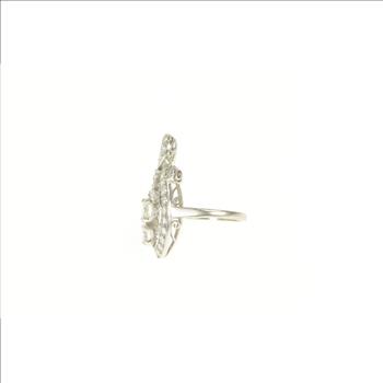 Platinum Art Deco 2.25 Ctw Diamond Freeform Statement Ring, Size 6.75