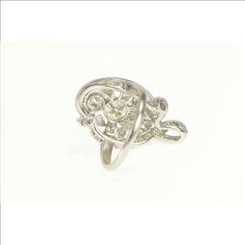 Platinum Art Deco 2.25 Ctw Diamond Freeform Statement Ring, Size 6.75