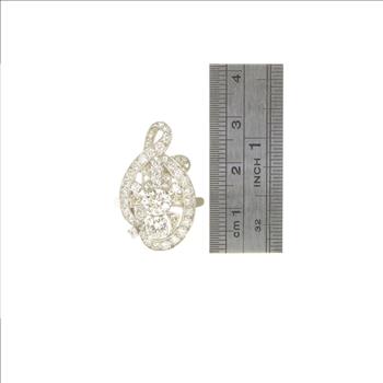 Platinum Art Deco 2.25 Ctw Diamond Freeform Statement Ring, Size 6.75