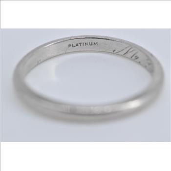Platinum Art Deco 2.3mm Classic Wedding Band Ring, Size 6