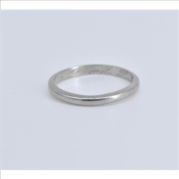Platinum Art Deco 2.3mm Classic Wedding Band Ring, Size 6