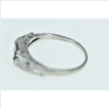 Platinum Art Deco Diamond Engagement Setting Ring, Size 5.5
