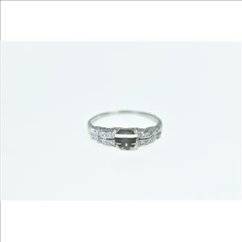 Platinum Art Deco Diamond Engagement Setting Ring, Size 5.5