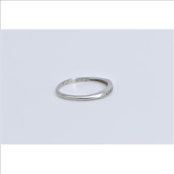 Platinum Art Deco Diamond WWII Era Wedding Band Ring, Size 5.5