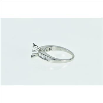 Platinum Marquise Diamond Engagement 8.5x4.5mm Setting Ring, Size 5.5