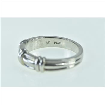 Platinum Scott Kay Men's Grooved Wedding Band Ring, Size 10.75