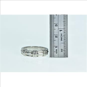 Platinum Scott Kay Men's Grooved Wedding Band Ring, Size 10.75