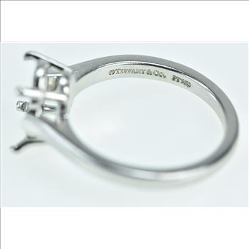 Platinum Tiffany & Co Oval Engagement Setting 9x7.5mm Ring, Size 5.75