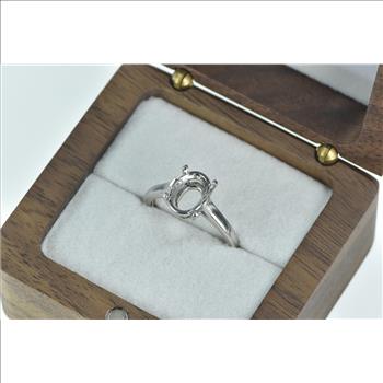 Platinum Tiffany & Co Oval Engagement Setting 9x7.5mm Ring, Size 5.75