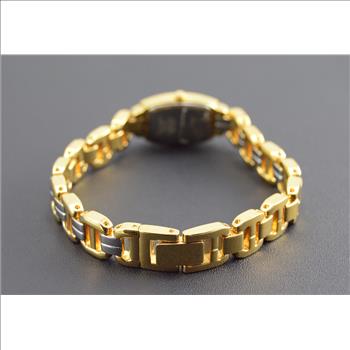 Pulsar Gold Plated Stainless Steel Rounded Rectangular 15x10.8mm Face Vintage Ladies Watch
