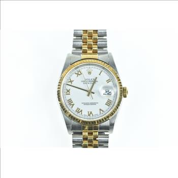 Rolex Datejust 16233 Two Tone Roman Dial Watch - Women's